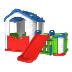Vaikiška žaidimų aikštelė  3*1 su mėlynu stogu